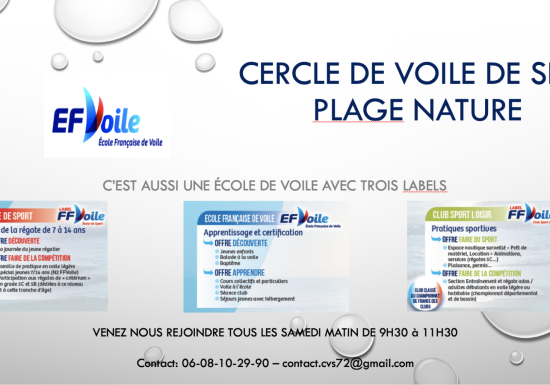 Cours de voile – Cercle de Voile du Lac de Sillé