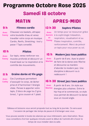 Journée sportive Octobre Rose