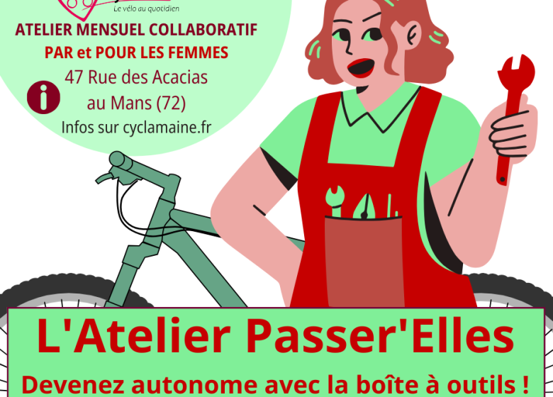 Atelier Passer’Elles – Cyclamaine (mécanique vélo géré par et pour les femmes)